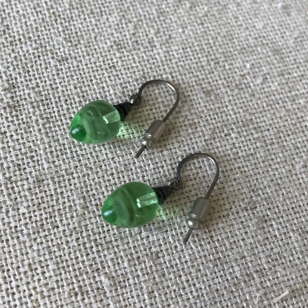Green Bead Earrings